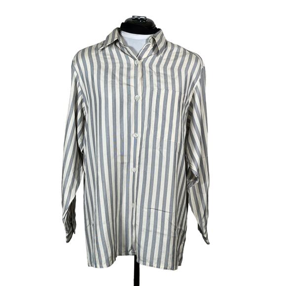 Burberry Vintage Women's Silk Stripe Blouse - Picture 1 of 9